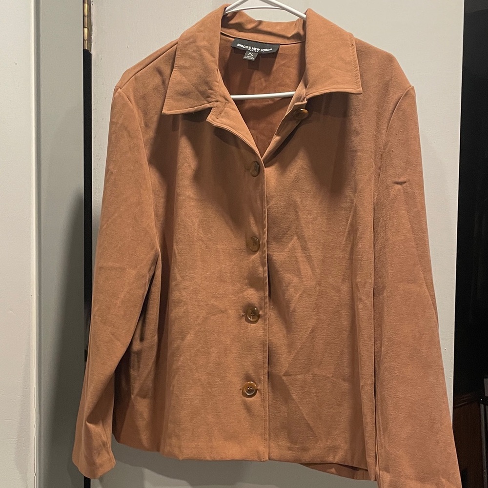 Briggs New York Petite Button-Front  Jacket in Warm Rust Tone size PL